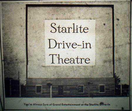Starlite Drive-In Theatre - From Starlite Grand Opening Ad 1953 (newer photo)